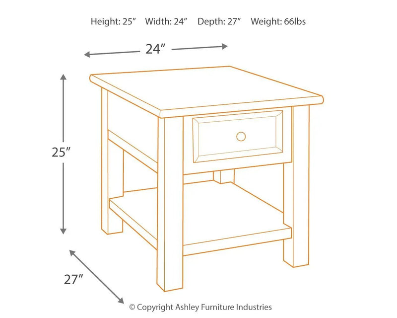 Tyler Creek - Rectangular End Table - Grayish Brown / Black by Unique Piece Furniture