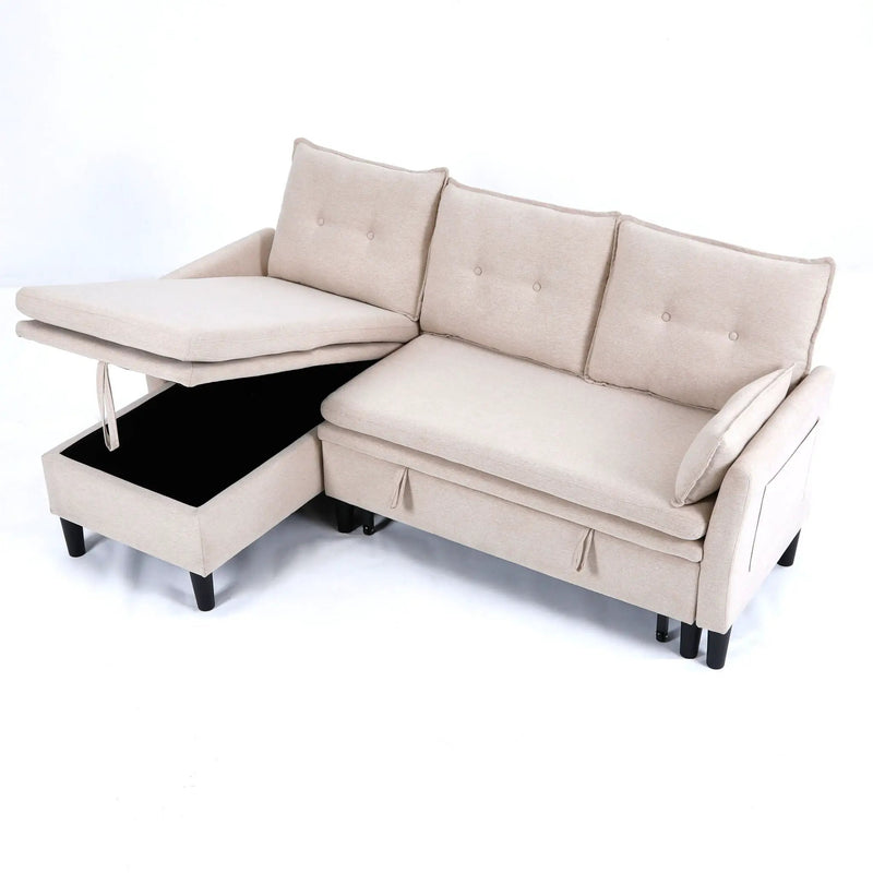 L-Shaped Reversible Chaise Sectional Sofa With Storage by HouseOfZazla
