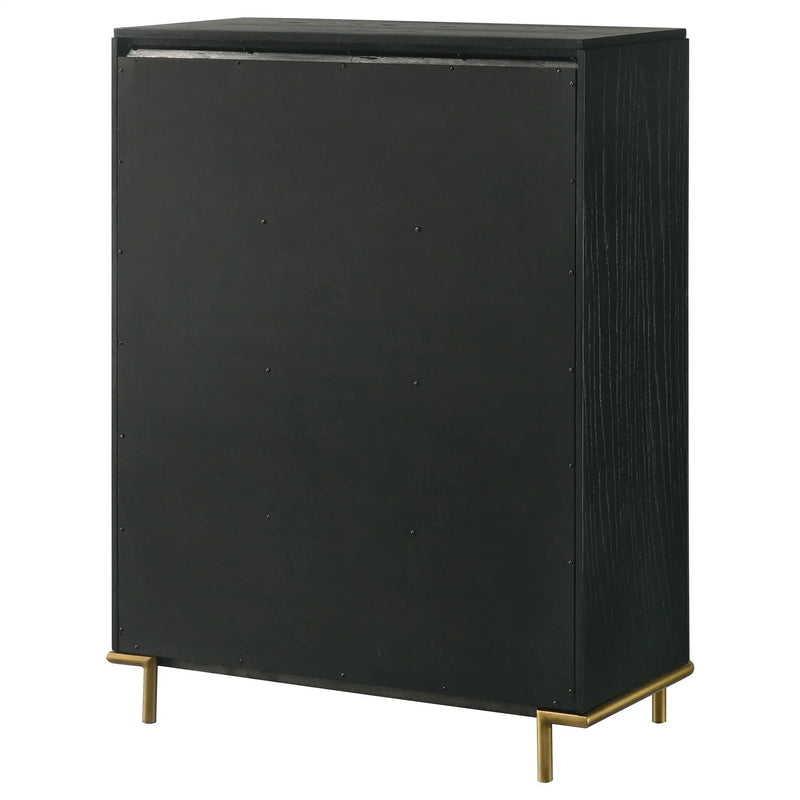 Anser - 5 Drawer Chest, Bedroom Storage Furniture - Black by HouseOfZazla
