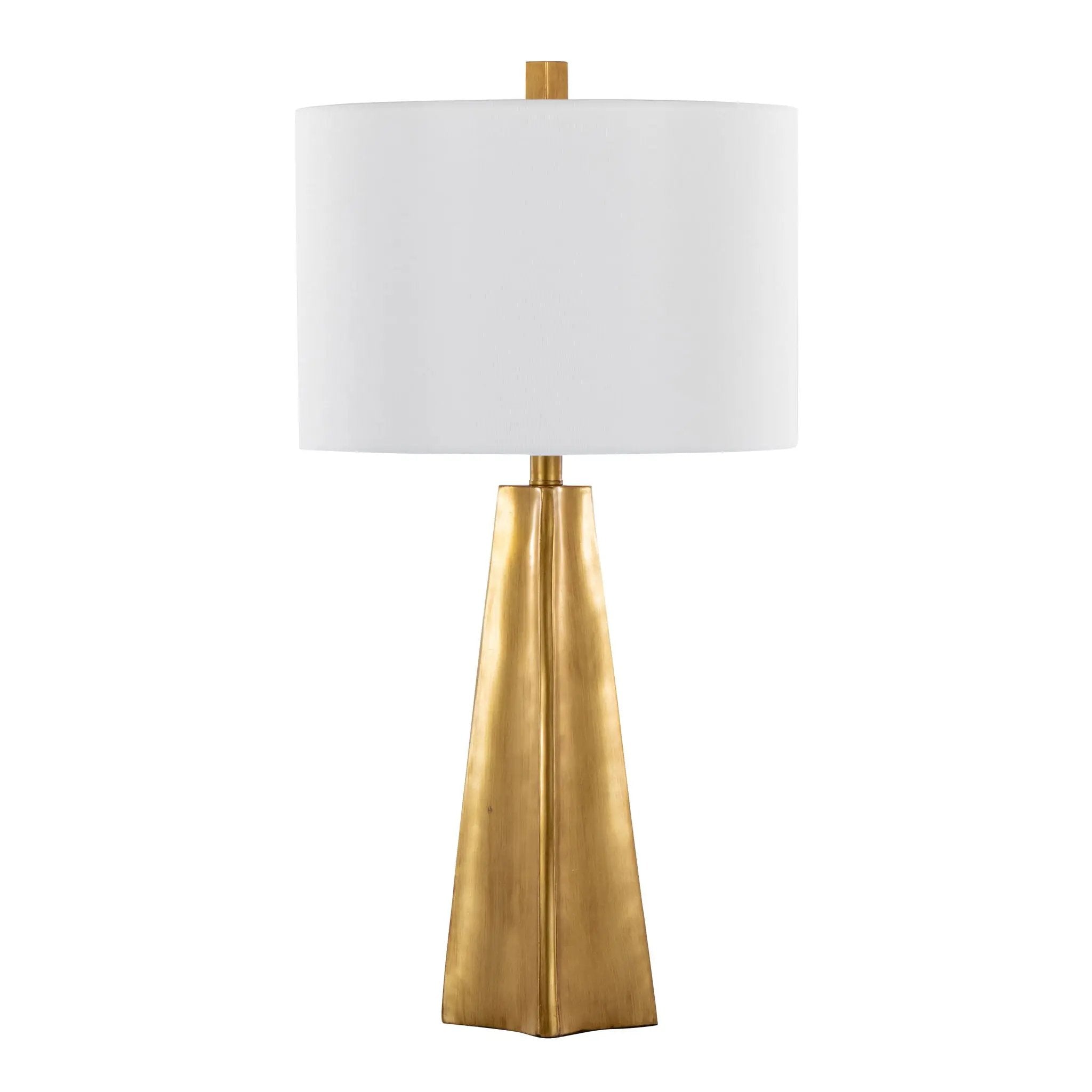 Pompeii - Contemporary Table Lamp - Gold / White by HouseOfZazla