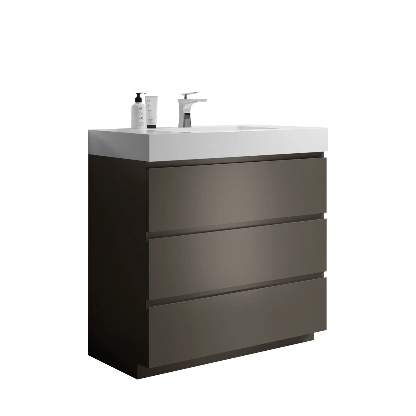 Alice - Bathroom Vanity With Sink, Large Storage Freestanding Bathroom Vanity For Modern Bathroom, One-Piece Sink Basin Without Drain And Faucet by HouseOfZazla