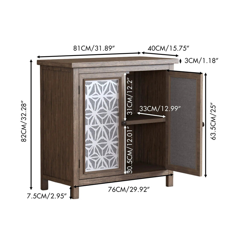 Storage Cabinet, Organizer - Brown Antique White by Unique Piece Furniture