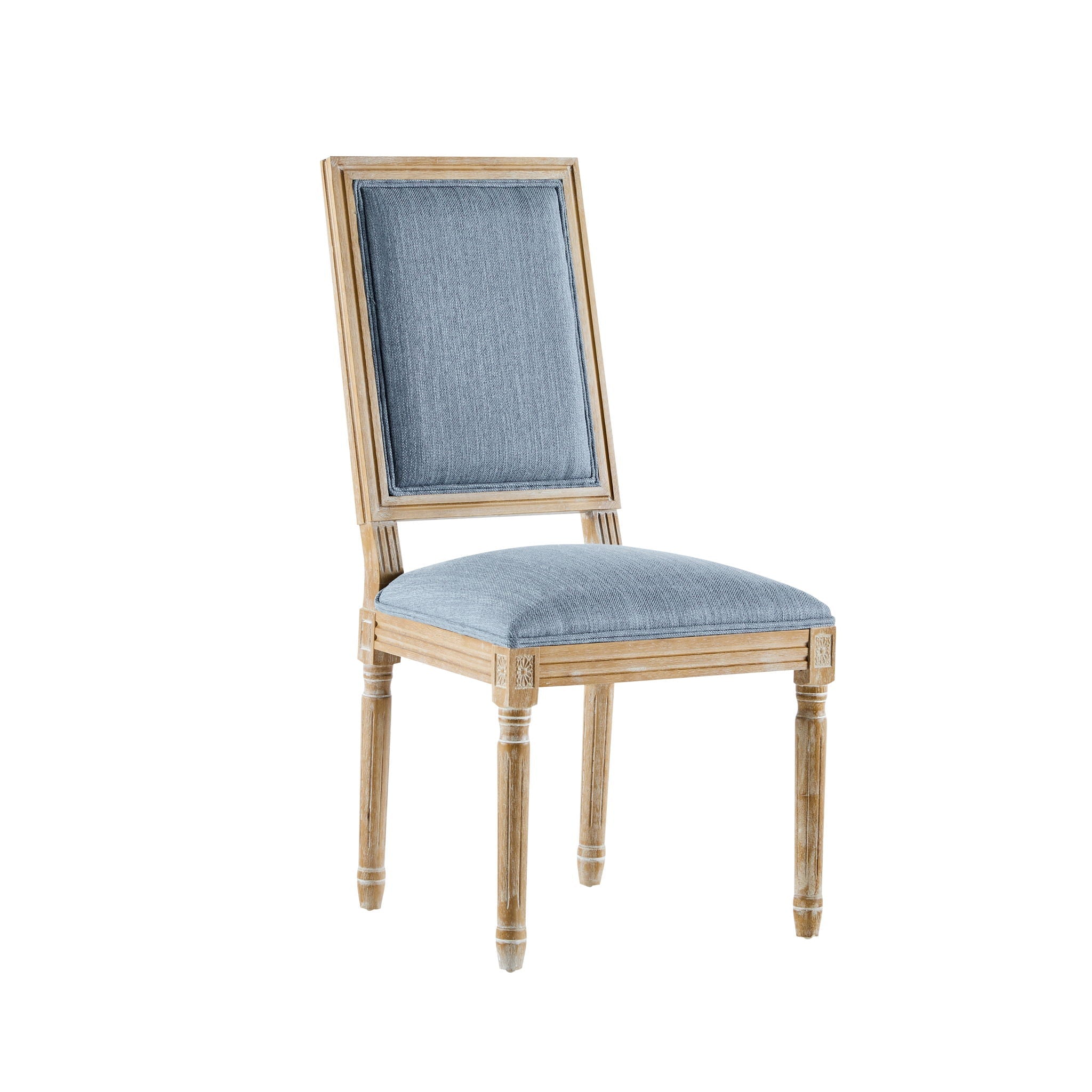 French Country Style Dining Chair With Upholstered Seating And Fluted Legs by HouseOfZazla