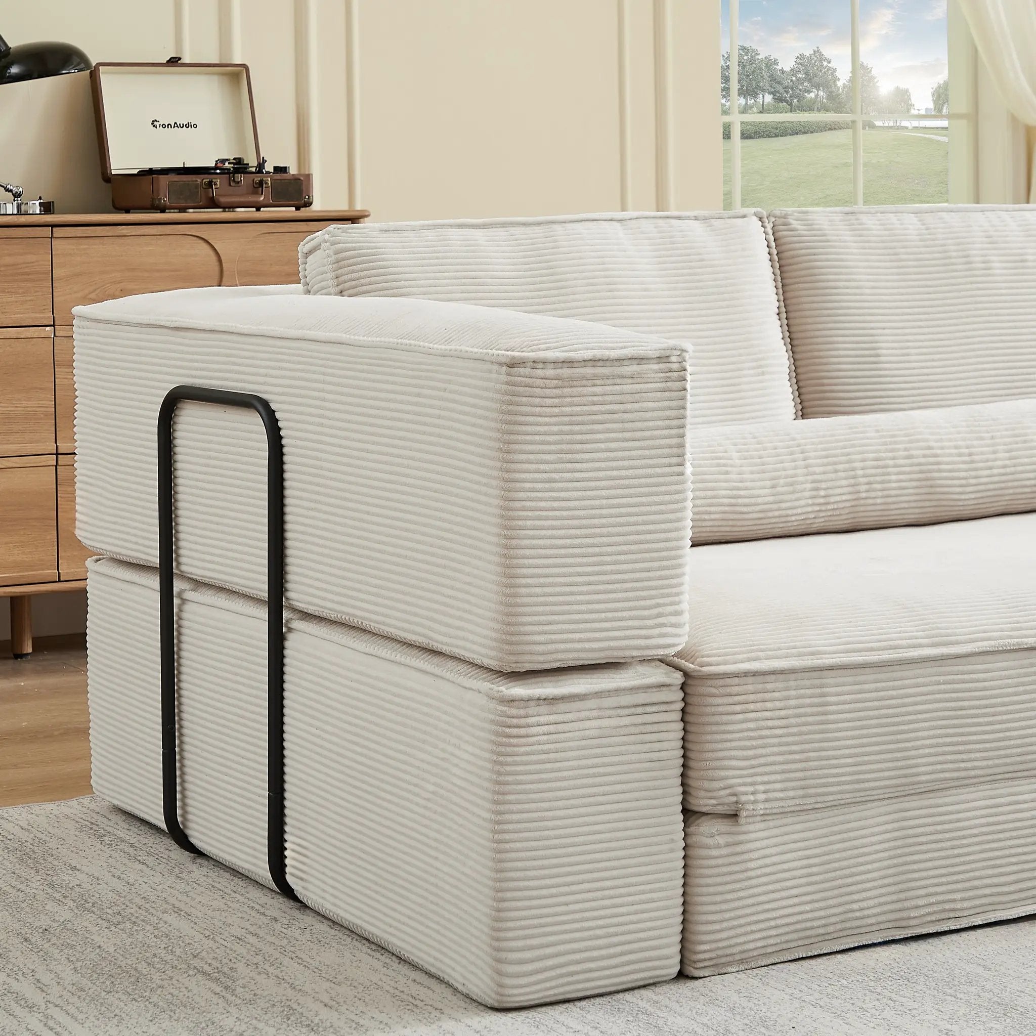 Large Modern Corduroy Sofa Can Be Freely Combined by HouseOfZazla