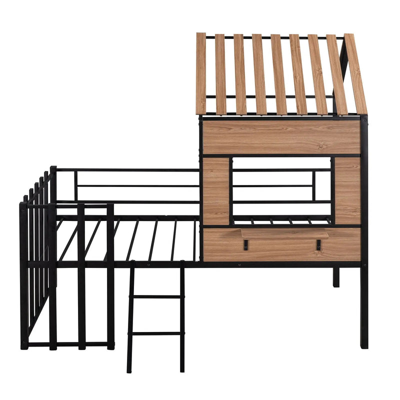 Loft Bed With Roof, Window, Guardrail, Ladder by Unique Piece Furniture