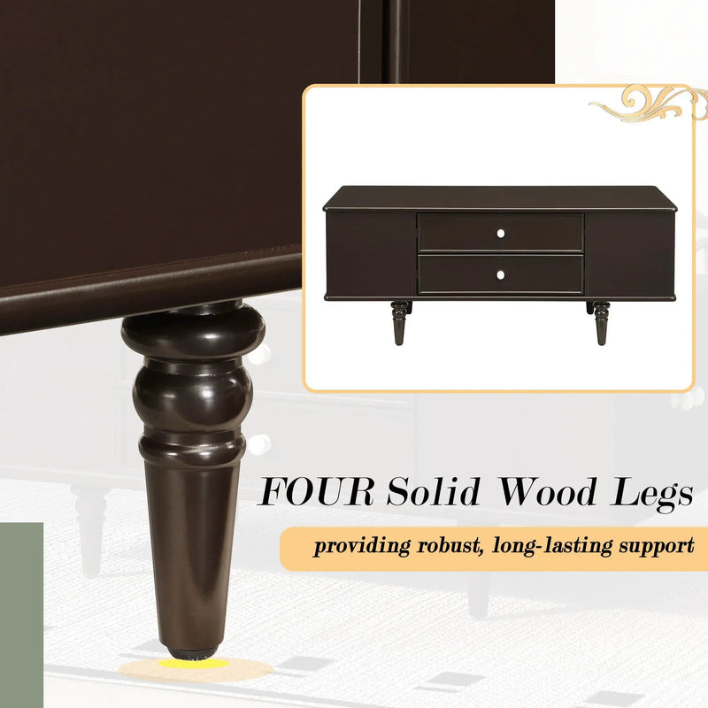 Modern Rectangle Coffee Table With Four Drawers by Unique Piece Furniture