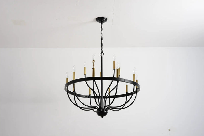 18-Light Industrial Iron Candle Chandelier by HouseOfZazla