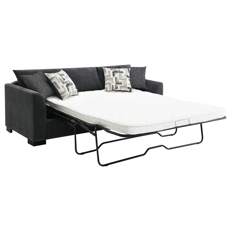 Storey Upholstered Sleeper Sectional Chaise Sofa Dark Grey by Unique Piece Furniture