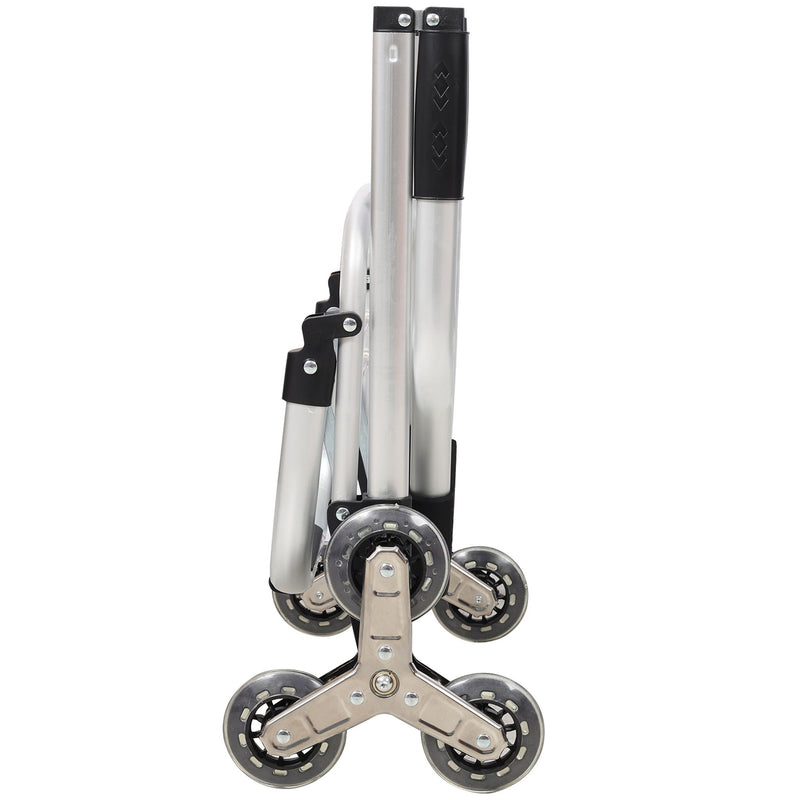Foldable Shopping Stair Trolley With Triangular Wheels And Removable Waterproof Bag - Black by HouseOfZazla