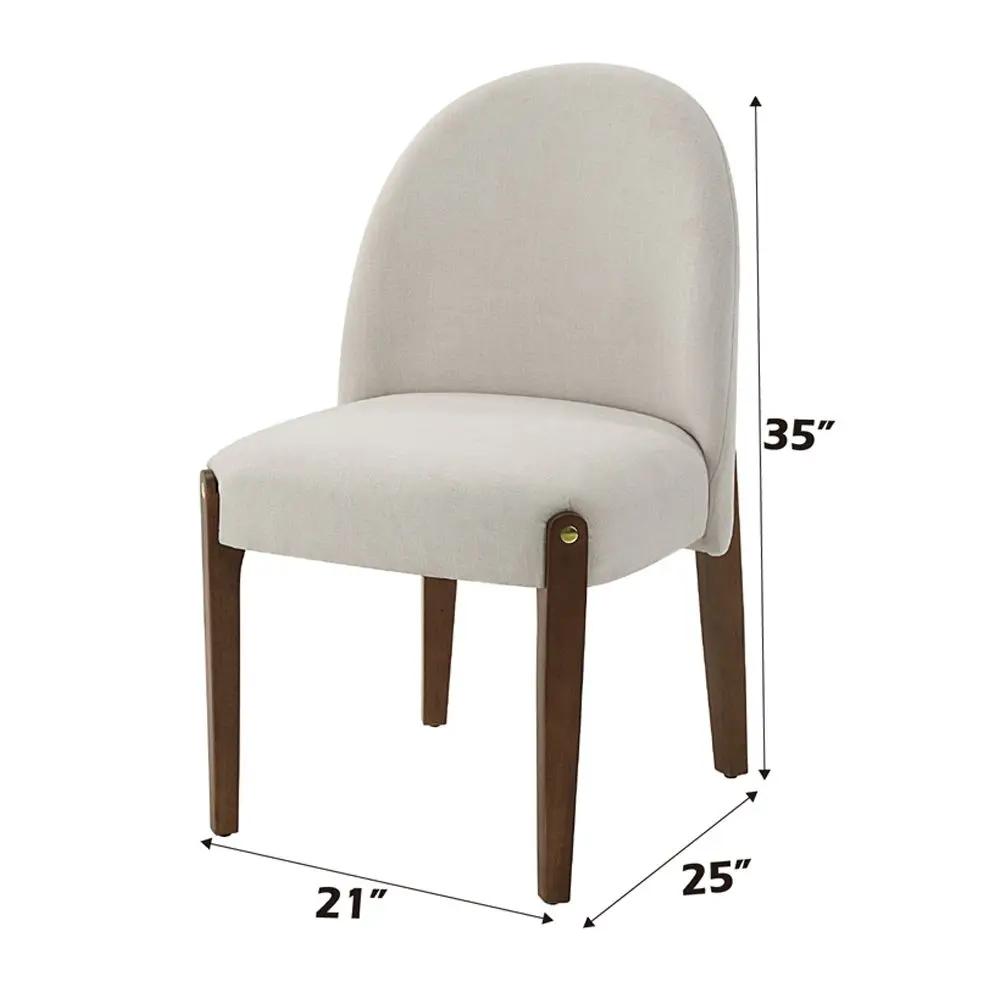 Gamarya - Side Chair (Set of 2) - White Fabric & Oak by Unique Piece Furniture