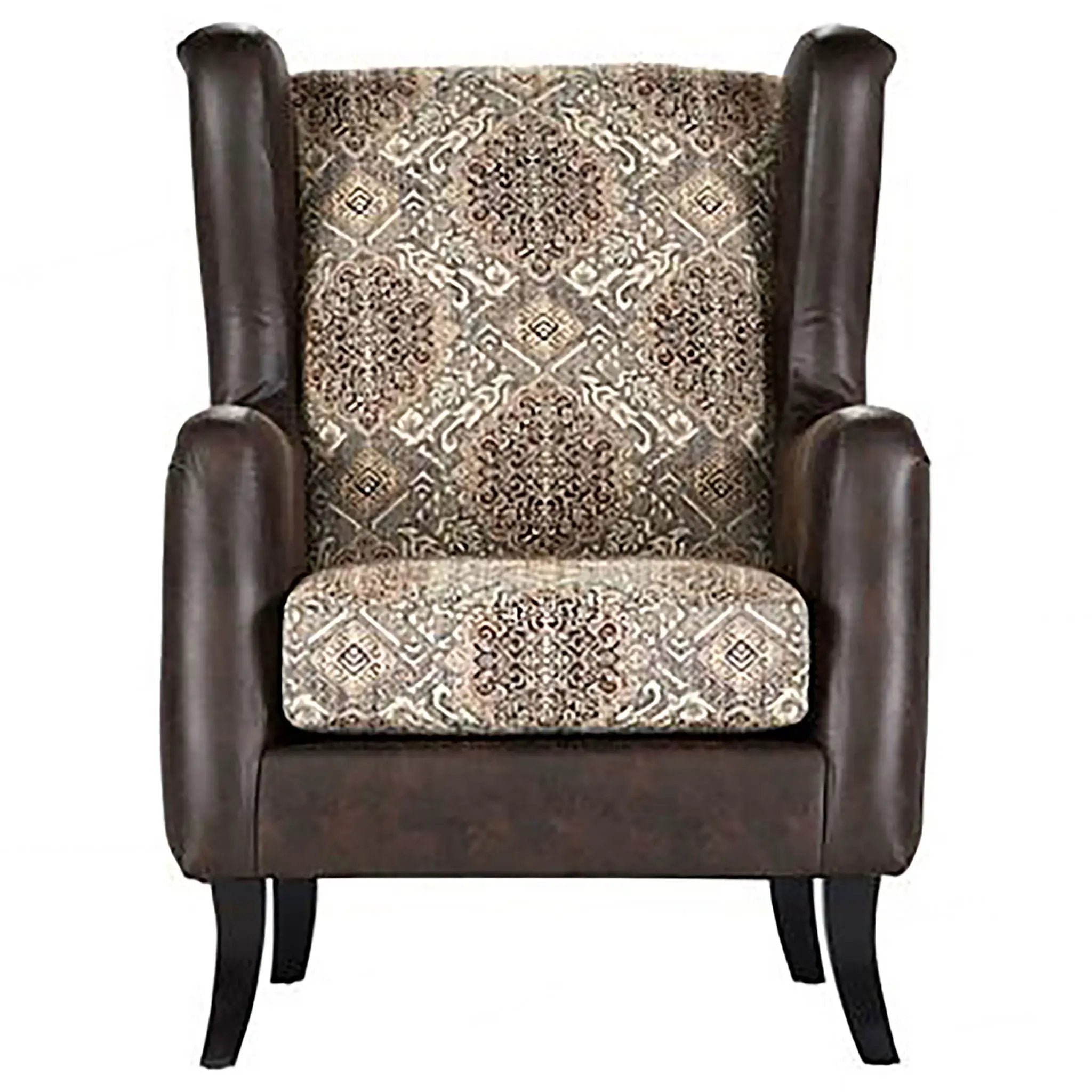 Elmbrook Upholstered Wingback Accent Club Chair Brown by Unique Piece Furniture