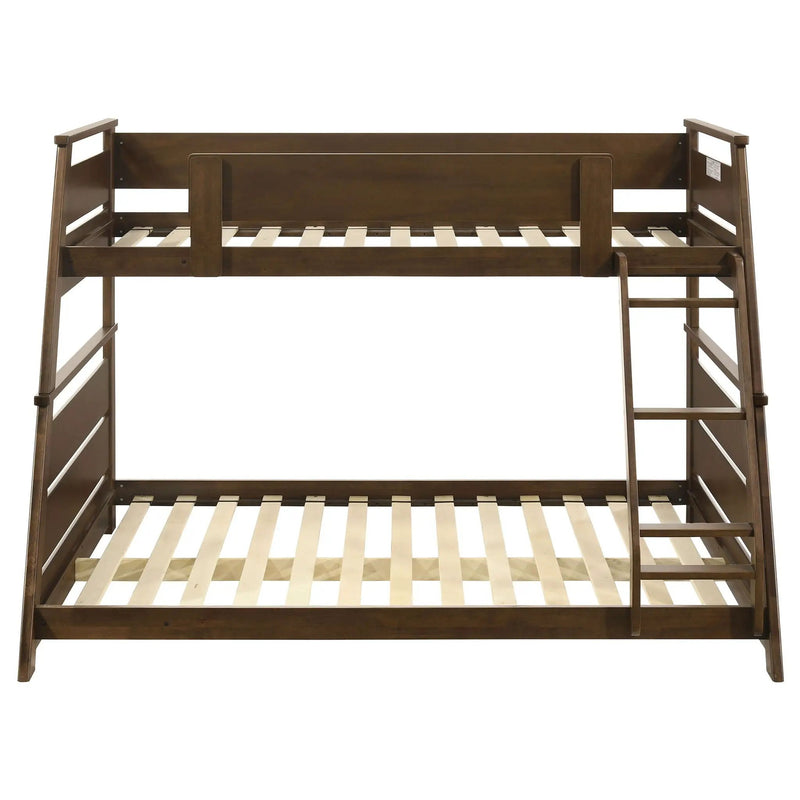 Holden Wood Veneer Twin Over Full Bunk Bed Walnut by Unique Piece Furniture