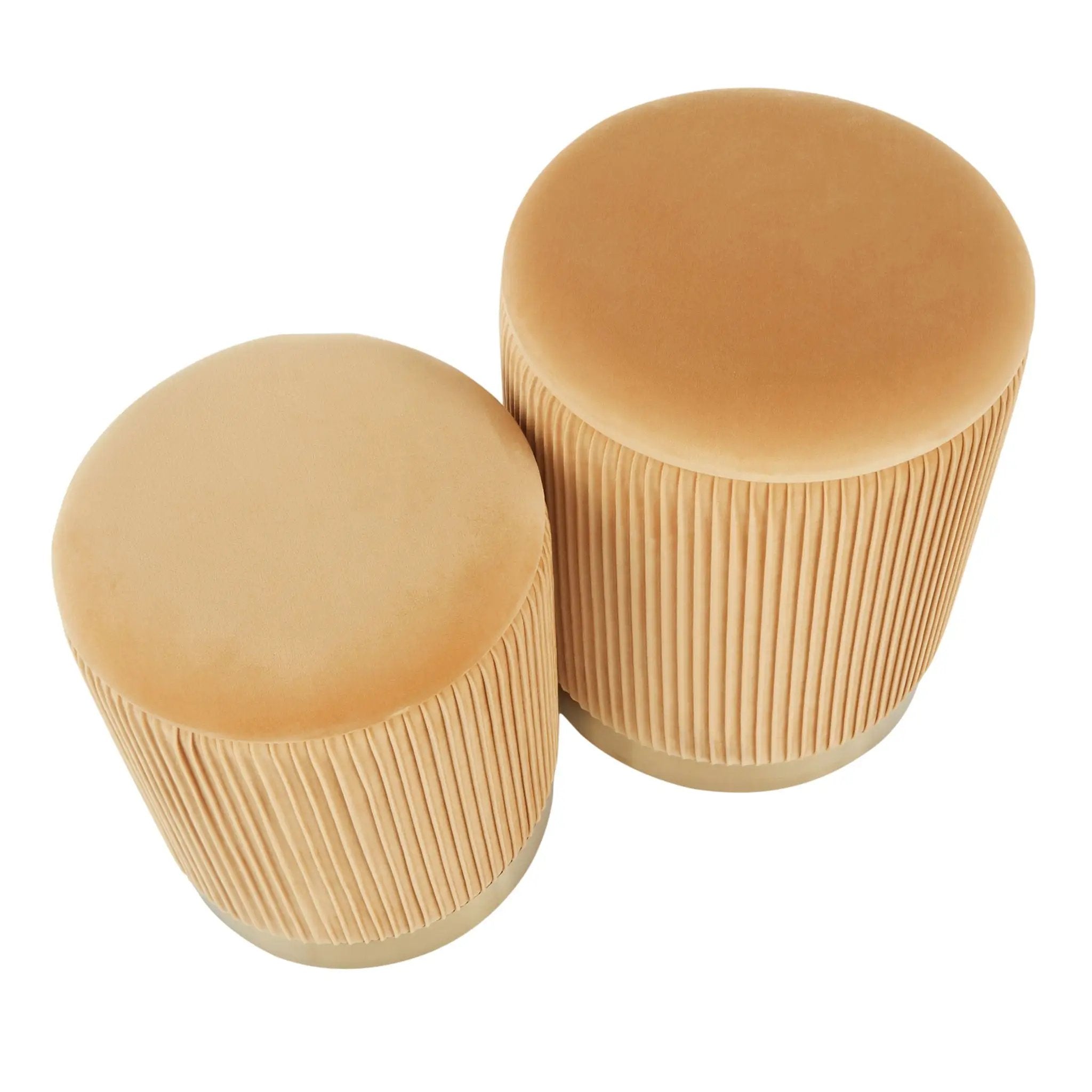 Marla - Contemporary Nesting Pleated Ottoman Set by Unique Piece Furniture