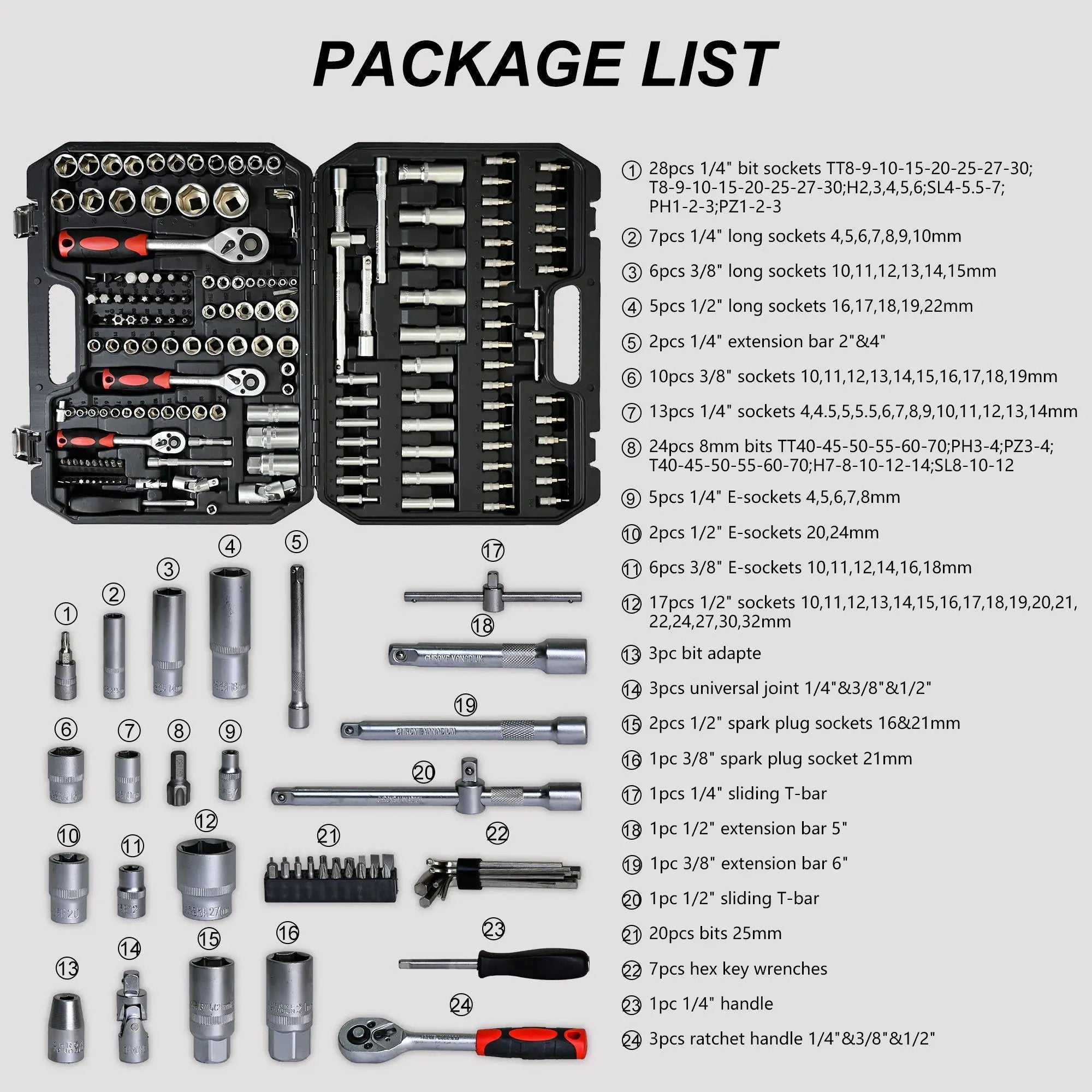 Tool Set Socket And Ratchet Wrench Toolbo 71 Pieces Toolbox Universal Home Car Repair Tool Set For Men Homeowners Diy Enthusiasts And Mechanics - Black by HouseOfZazla