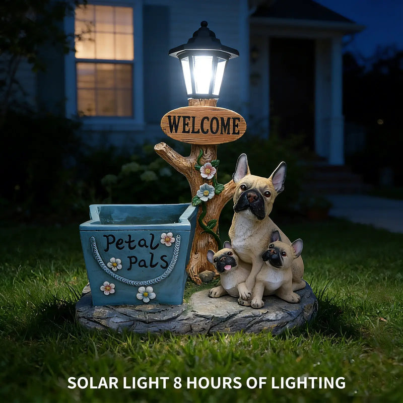 French Bulldog Family Planter Statue by HouseOfZazla