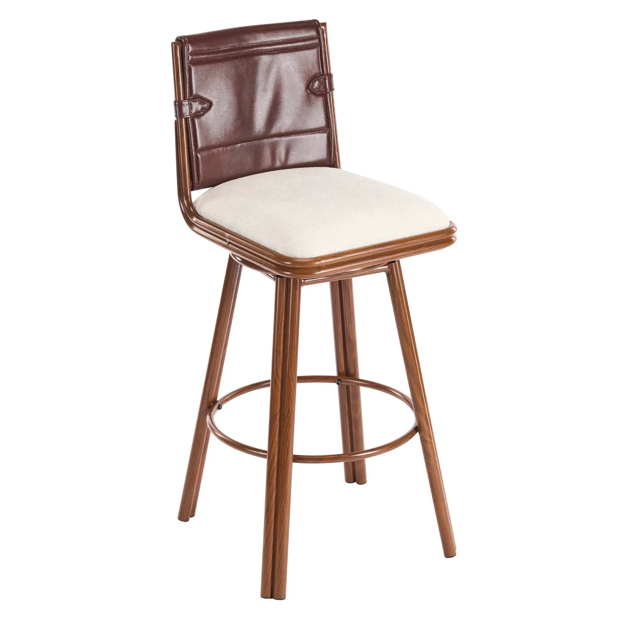 Sibyl Indoor Upholstered Swivel Bar Stool with Metal Frame by HouseOfZazla