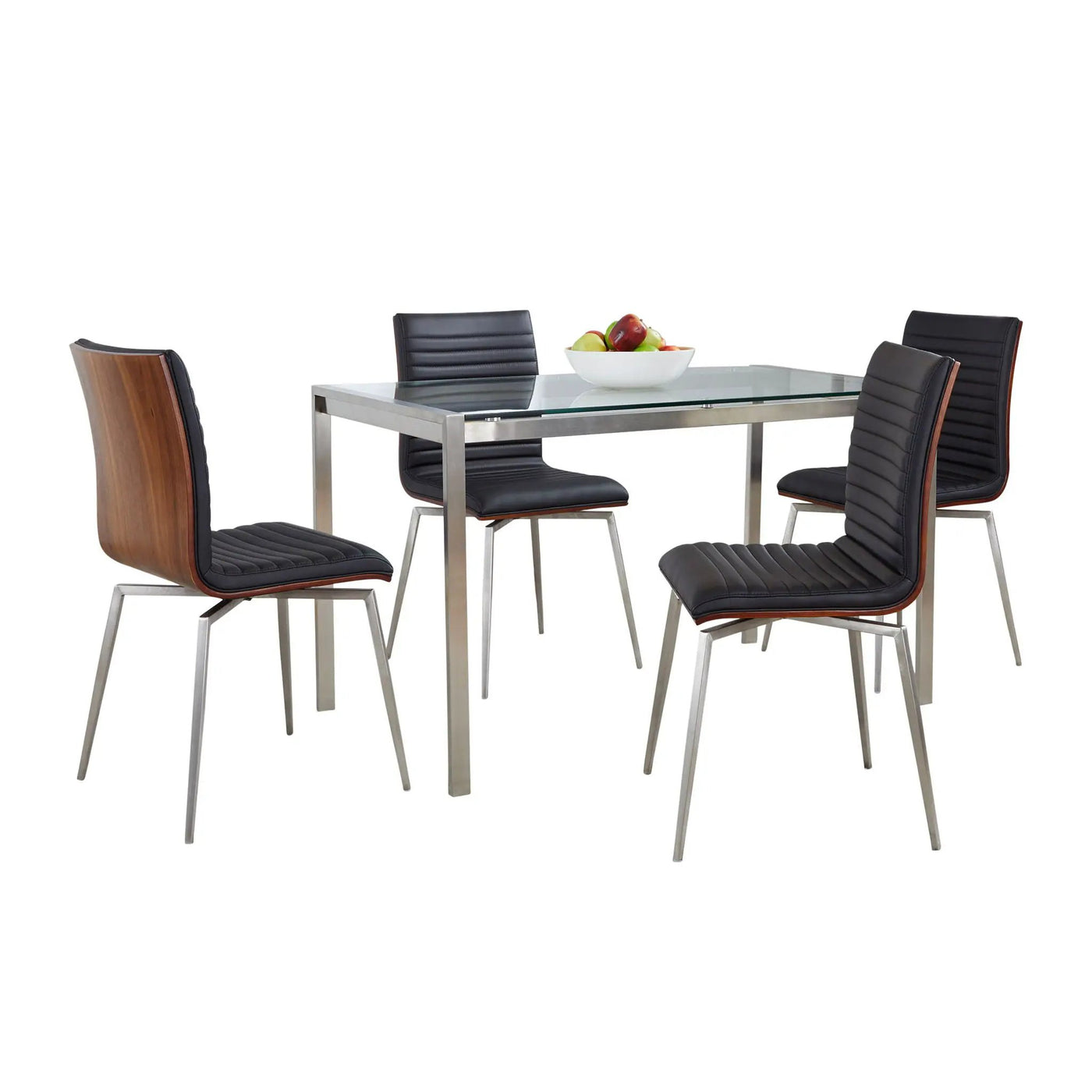 Fuji Mason - Swivel Contemporary Dining Set Dining Set, Glass, 5 Piece by HouseOfZazla