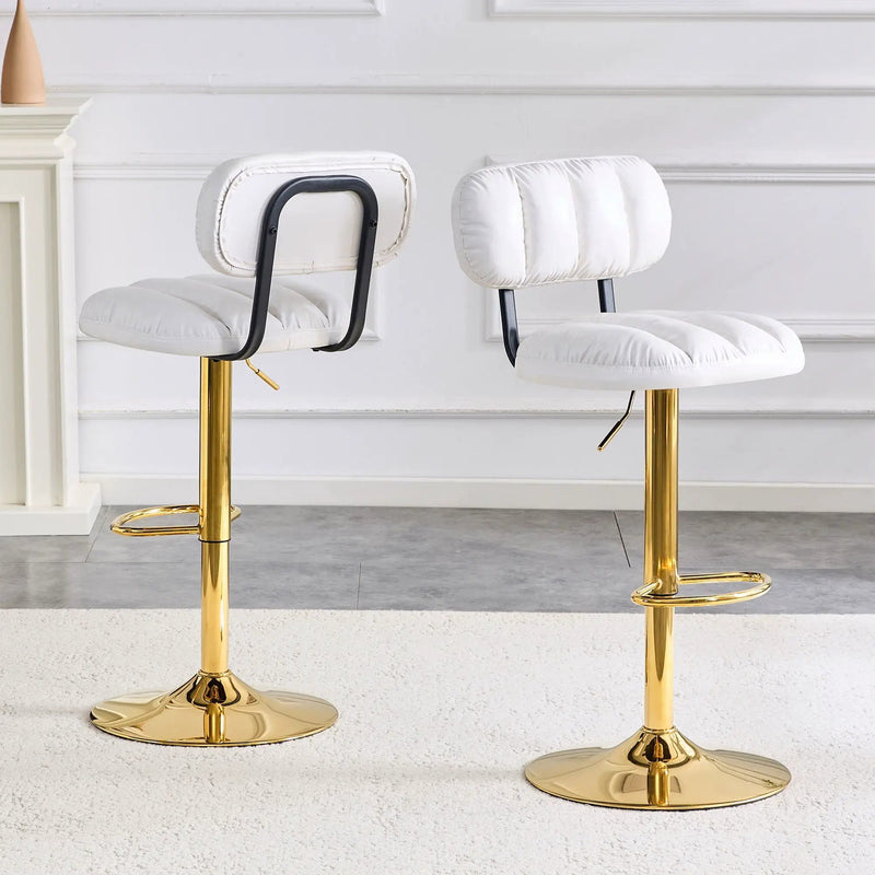 Adjustable Height Bar Stools & Footrest For Kitchen Island (Set of 2)