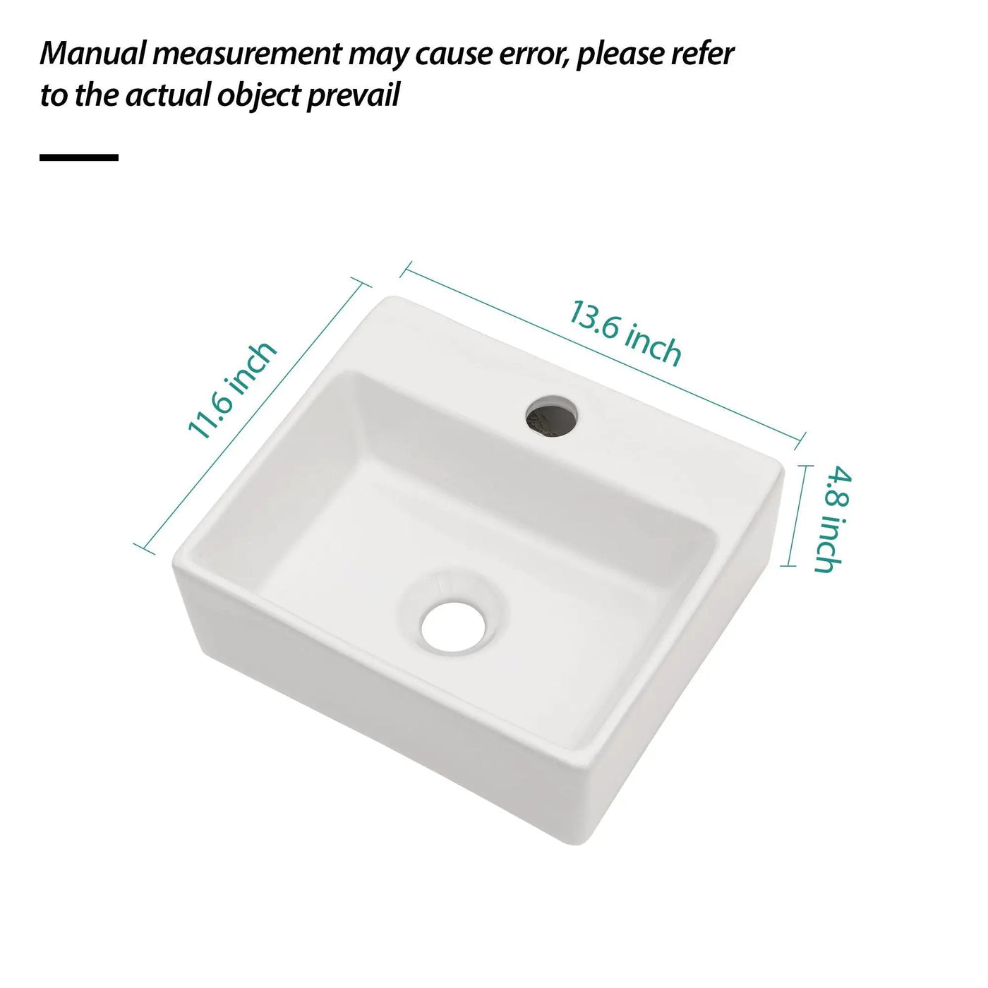 Ceramic Rectangle Wall Mount Bathroom Sink With Single Faucet Hole by HouseOfZazla