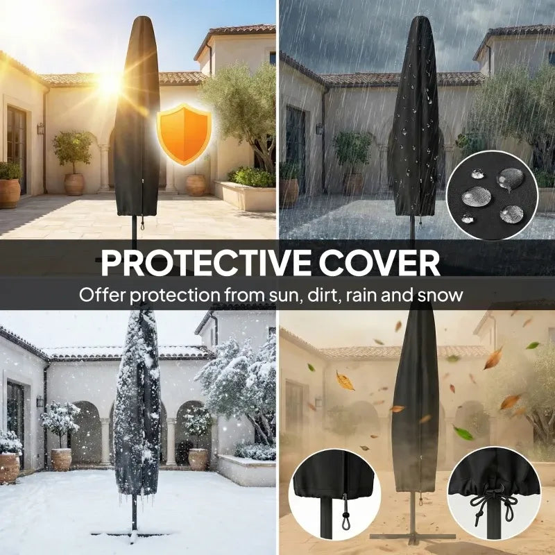 Modern Style Outdoor Hanging Cantilever Umbrella by HouseOfZazla