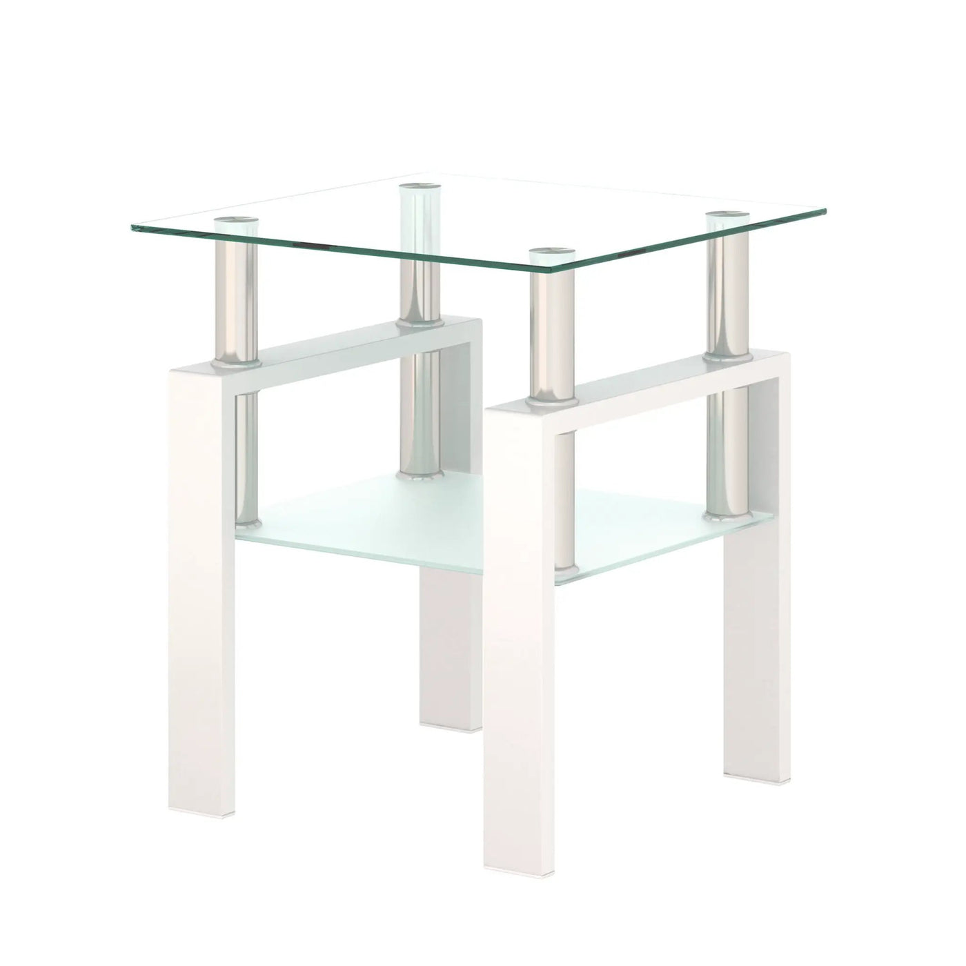 Modern Tempered Glass Tea Table, End Square Table For Living Room by Unique Piece Furniture