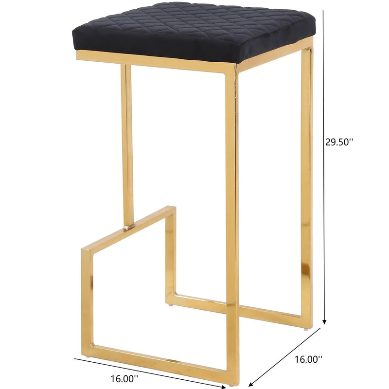Joel - Upholstered Stool - Black / Gold by Unique Piece Furniture
