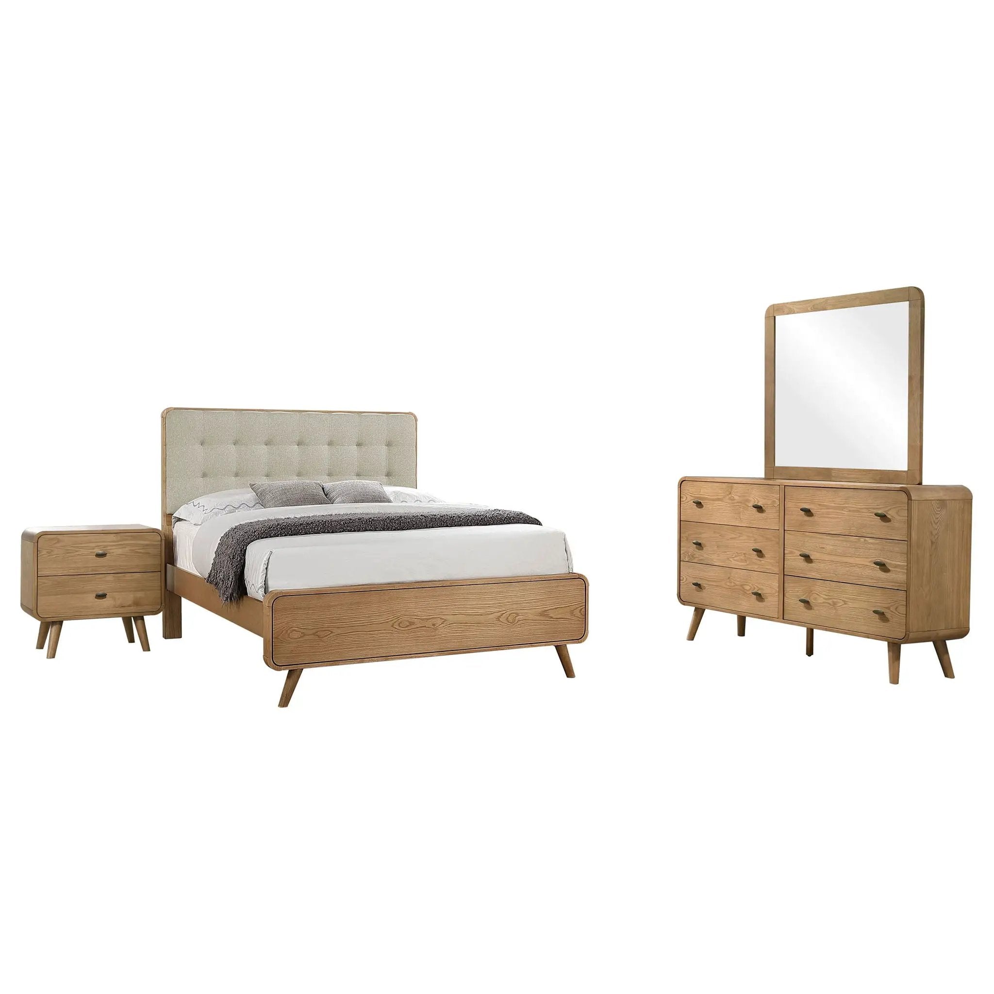 Robyn 4-piece Eastern King Bedroom Set Light Ash by Unique Piece Furniture