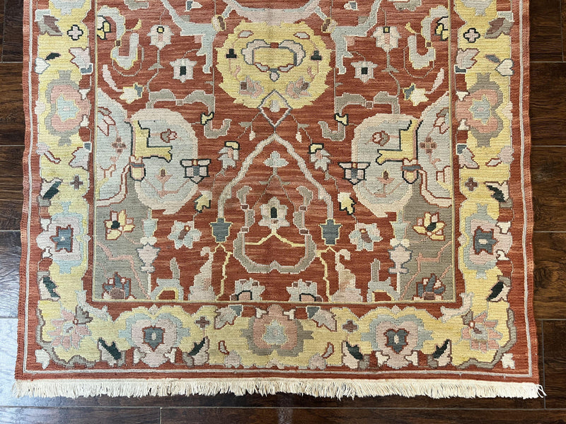 Turkish Flatweave Kilim Rug 4x6, Geometric Wool Handmade Carpet, Vintage by Jewel Rugs