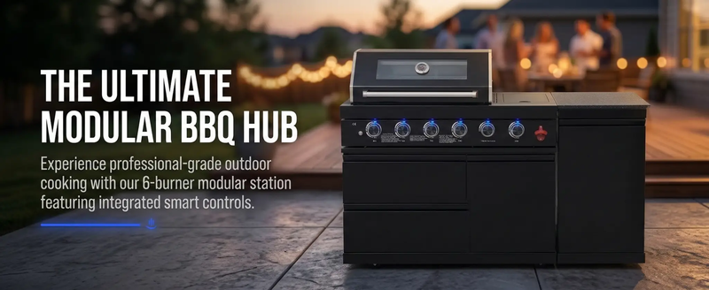 65" 4-Burner 72,000 BTU Black Outdoor Kitchen Island Grill +Side Burner + Marble Countertops by Chery Industrial