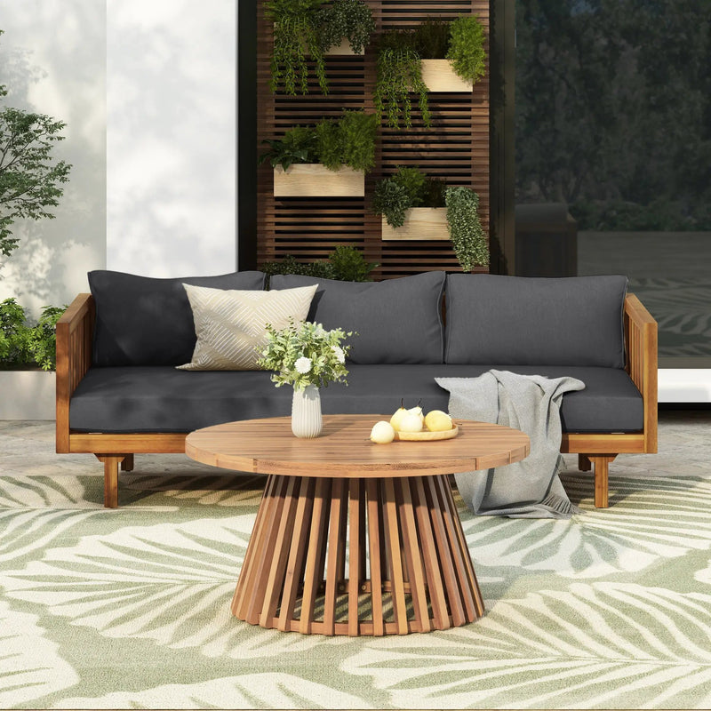 Claremont 3 Seater Daybed and Acacia Wood Patio Table by HouseOfZazla