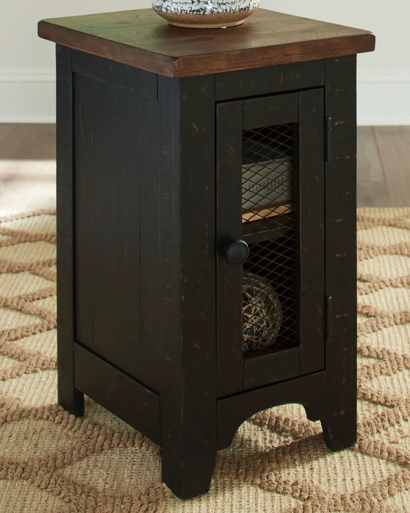 Valebeck - Chair Side End Table - Black / Brown by Unique Piece Furniture