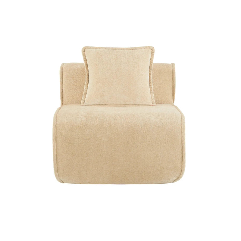 Armless Sofa Velvet-Light Camel by HouseOfZazla