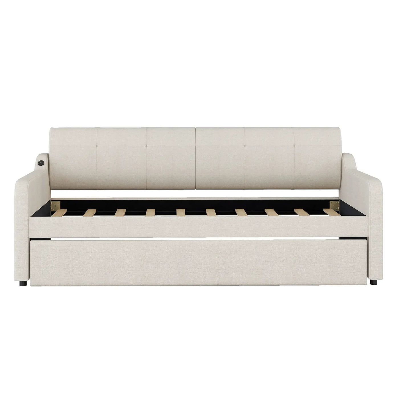 Upholstered Daybed With Trundle And USB Charging by HouseOfZazla