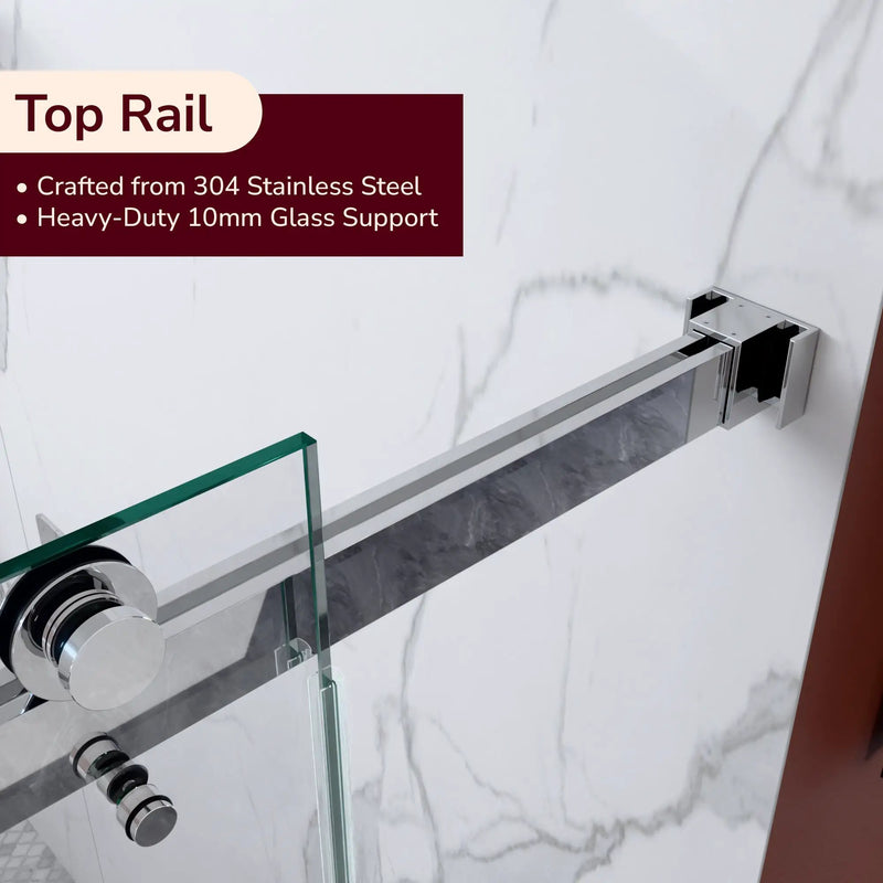 56"-60"W x 80"H Frameless Double Sliding Shower Door by HouseOfZazla