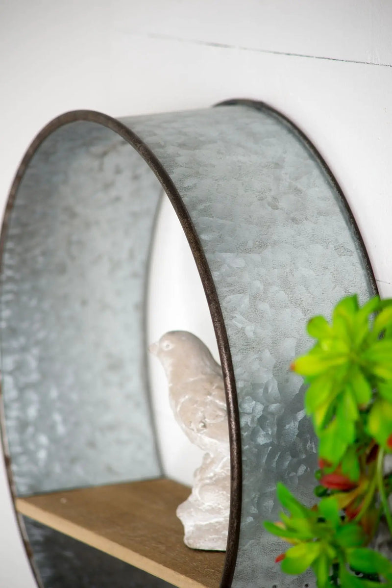 Farmhouse Round Metal Wall Planter (Set of 5) - Gray by Unique Piece Furniture