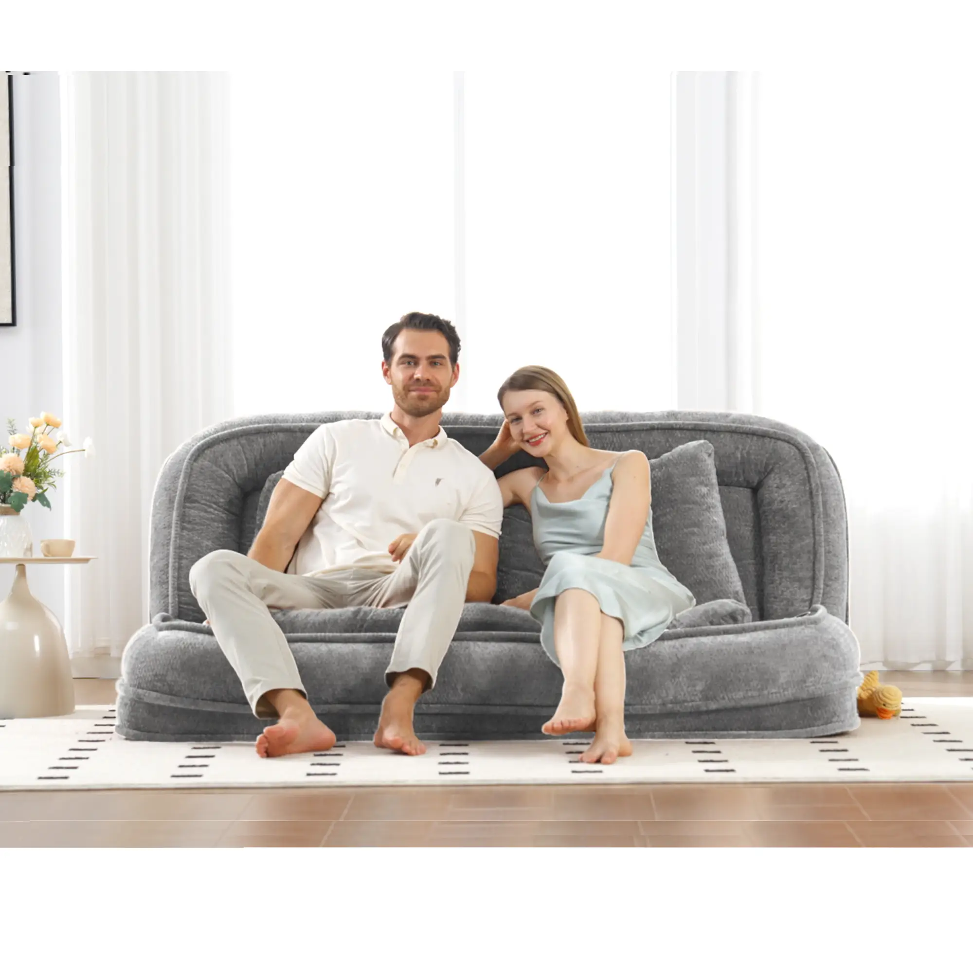 Double Human Dog Bed Loveseat - Extra Large Floor Couch by HouseOfZazla
