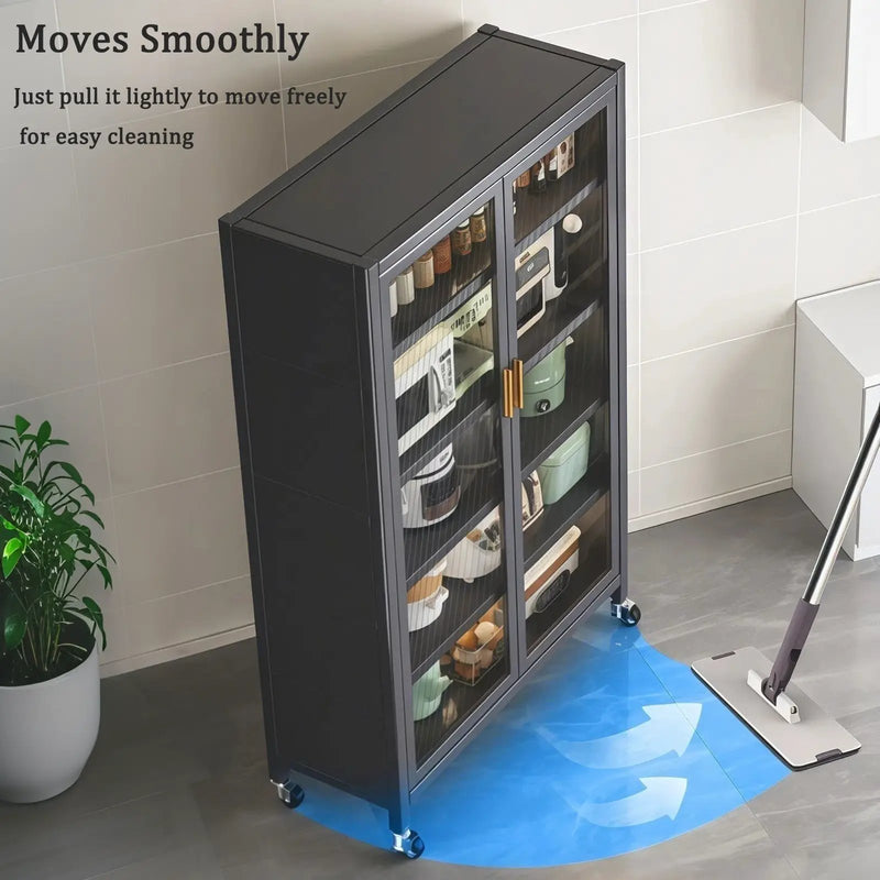 Open-Door Kitchen Shelving Floor-to-Ceiling Storage Cabinet by HouseOfZazla