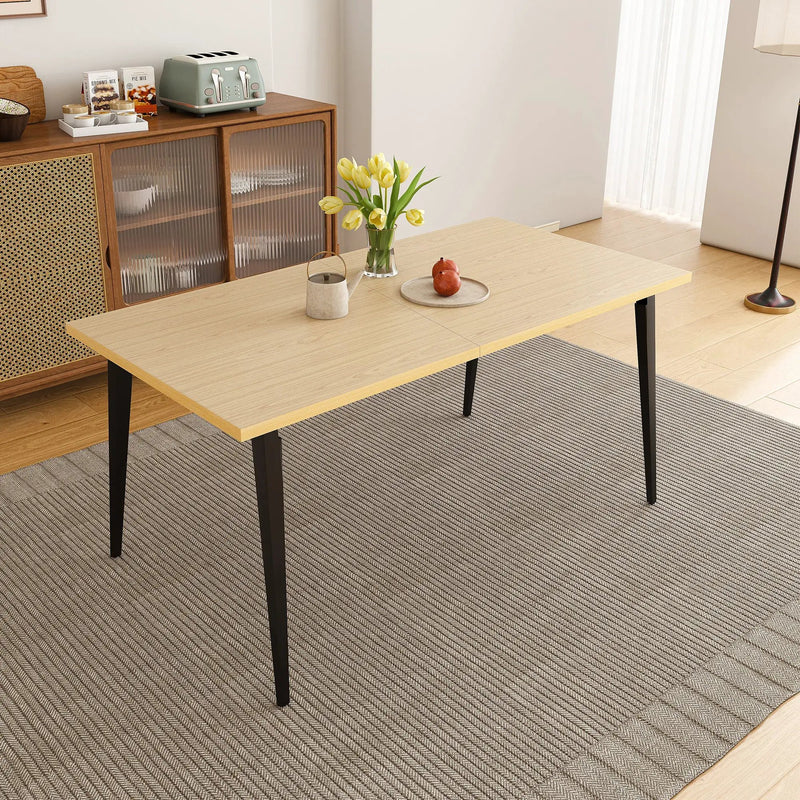 63-inch Modern Dining Table with Wooden Tabletop and Rust-Resistant Iron Legs by HouseOfZazla