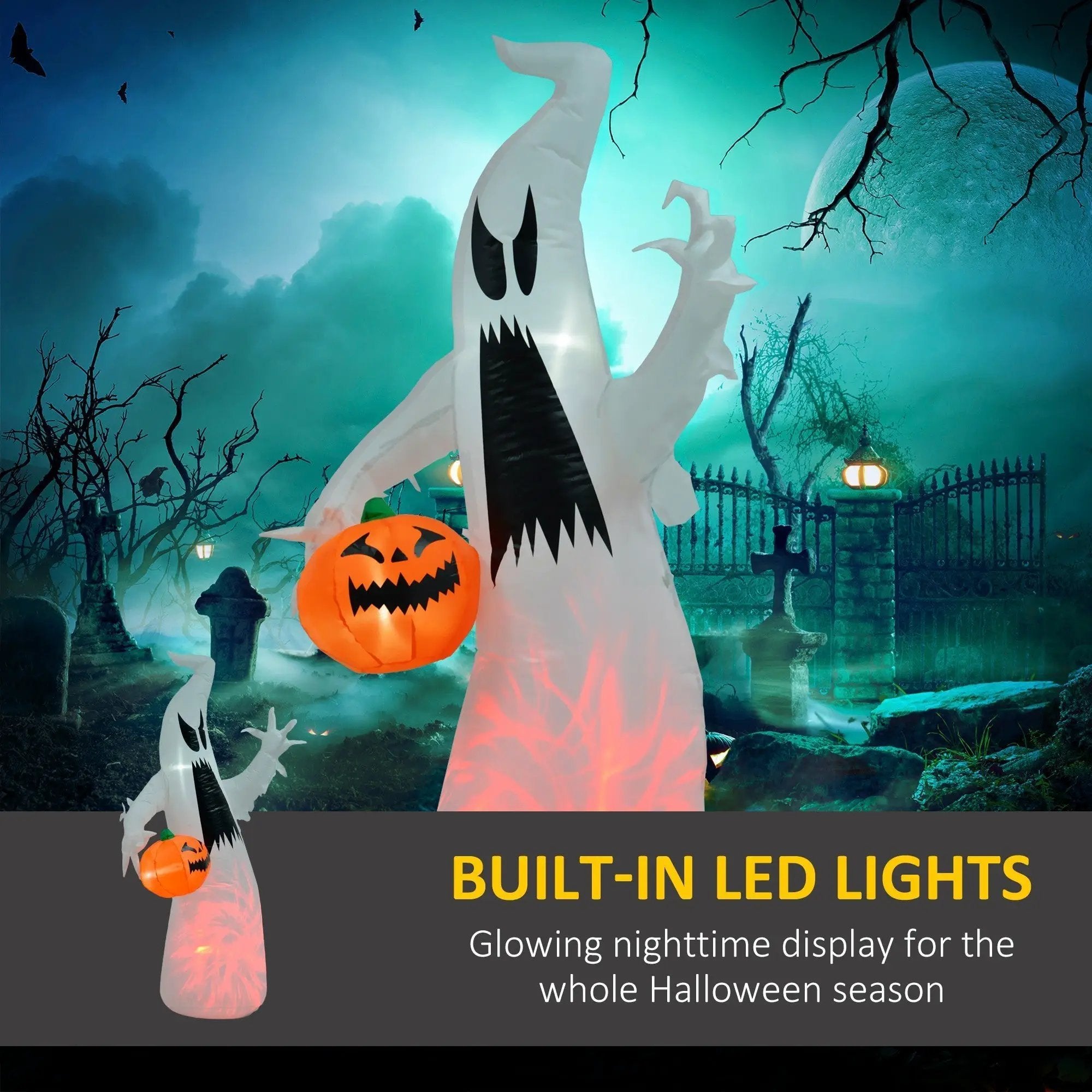 5.9' Towering LED-Lit Inflatable Ghost by HouseOfZazla
