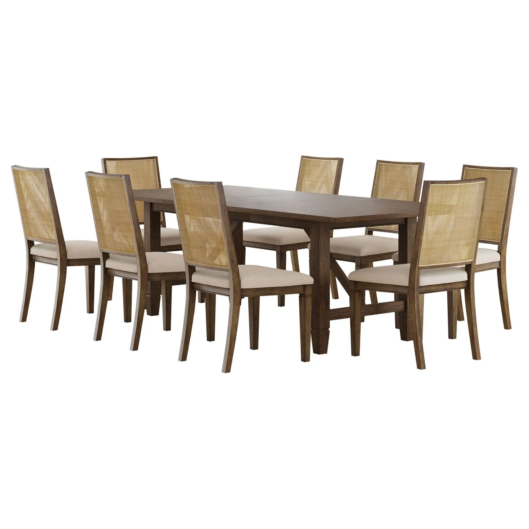 Matisse 9-piece Rectangular Dining Table Set Light Brown by Unique Piece Furniture