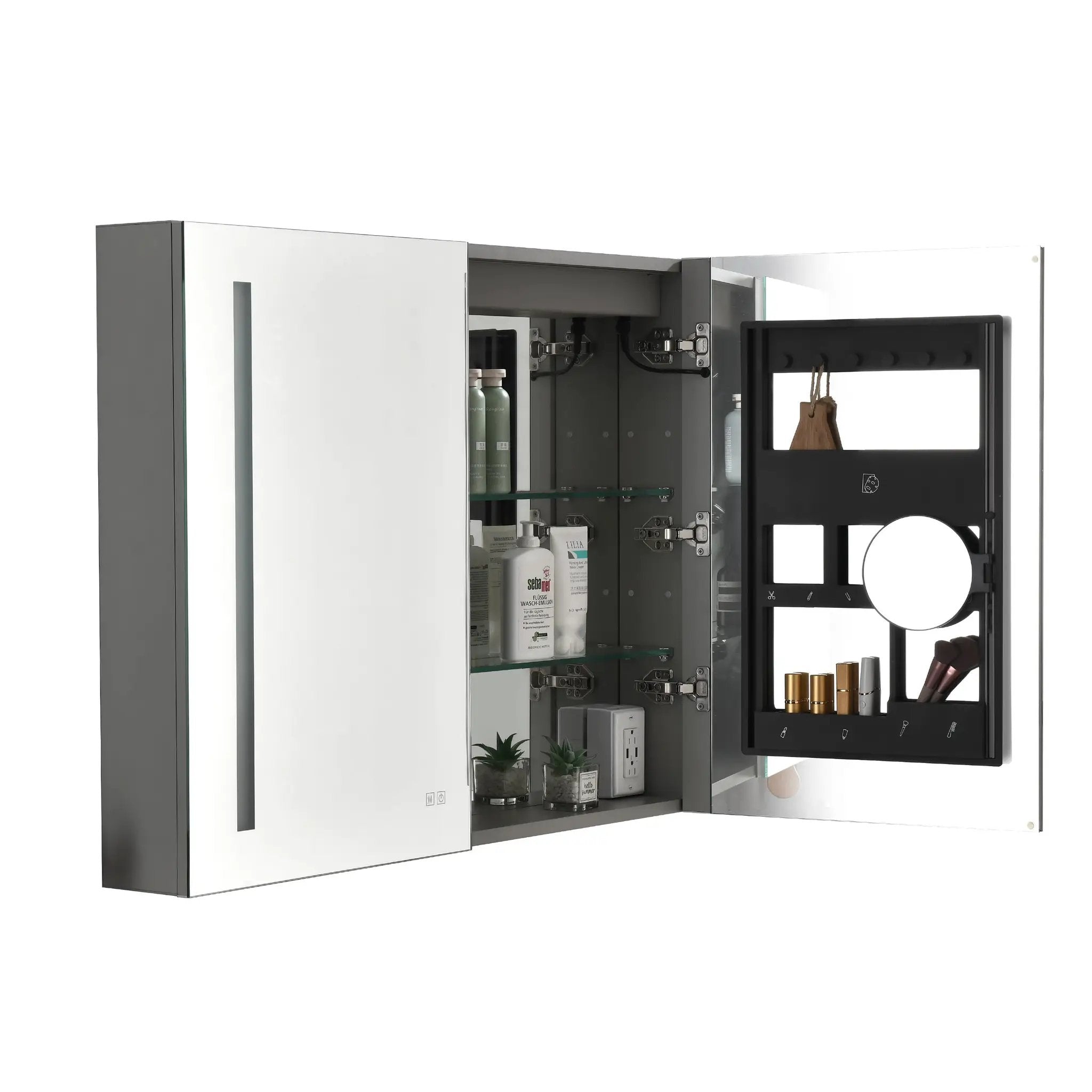 LED Lighted Bathroom Medicine Cabinet - 40 x 30 Inch by HouseOfZazla
