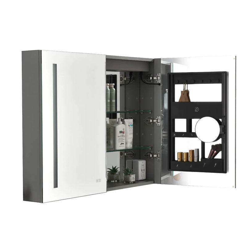 LED Lighted Bathroom Medicine Cabinet - 40 x 30 Inch by HouseOfZazla