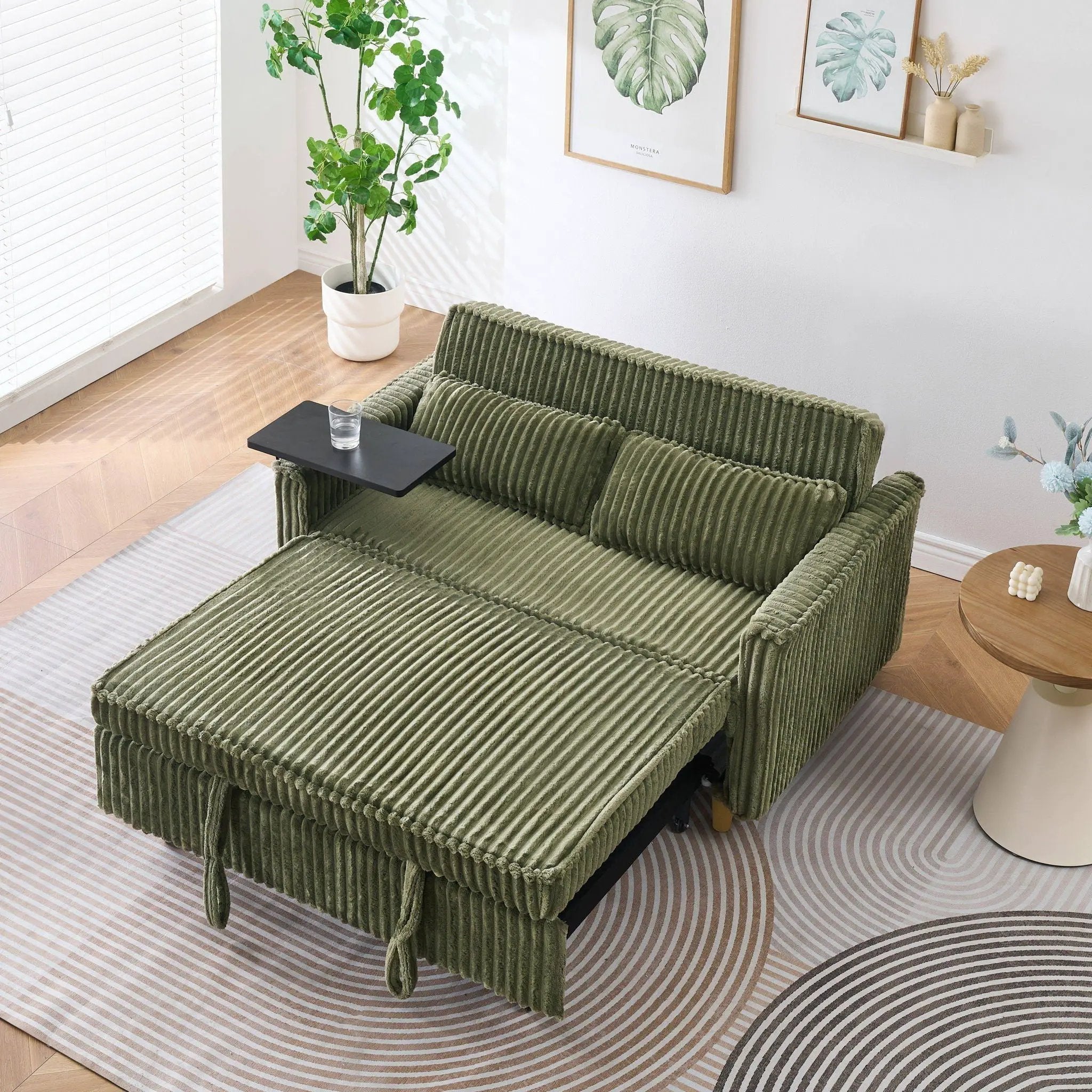 Pull Out Sofa With Movable Tabletop And USB Ports by Unique Piece Furniture