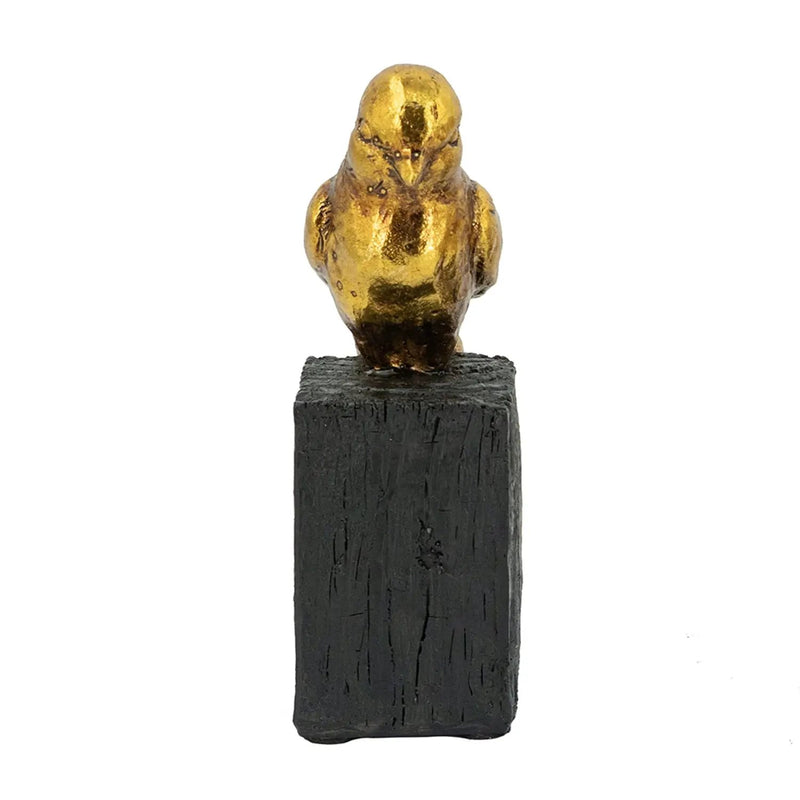 Gold Resin Songbird Sculpture on Black Faux Branch by HouseOfZazla