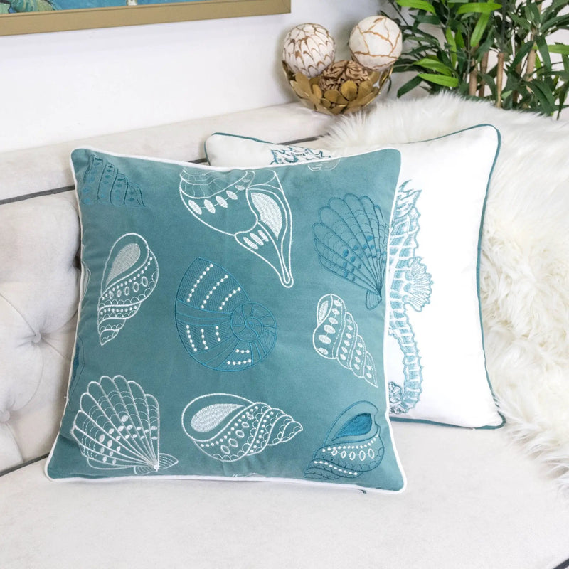 Blue and Spa Seashells Set of 2 by HouseOfZazla