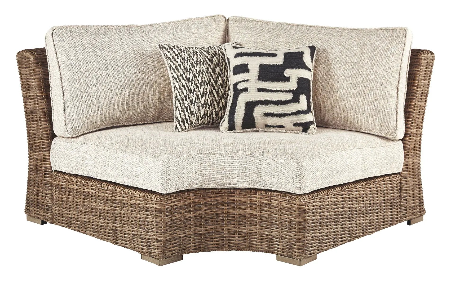 Beachcroft - Curved Corner Chair w/Cushion - Beige by Unique Piece Furniture