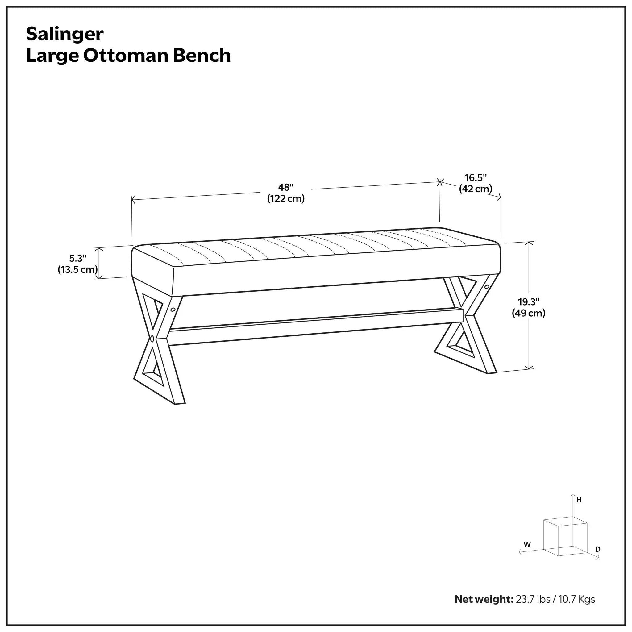 Salinger - Large Upholstered Ottoman Bench by Unique Piece Furniture