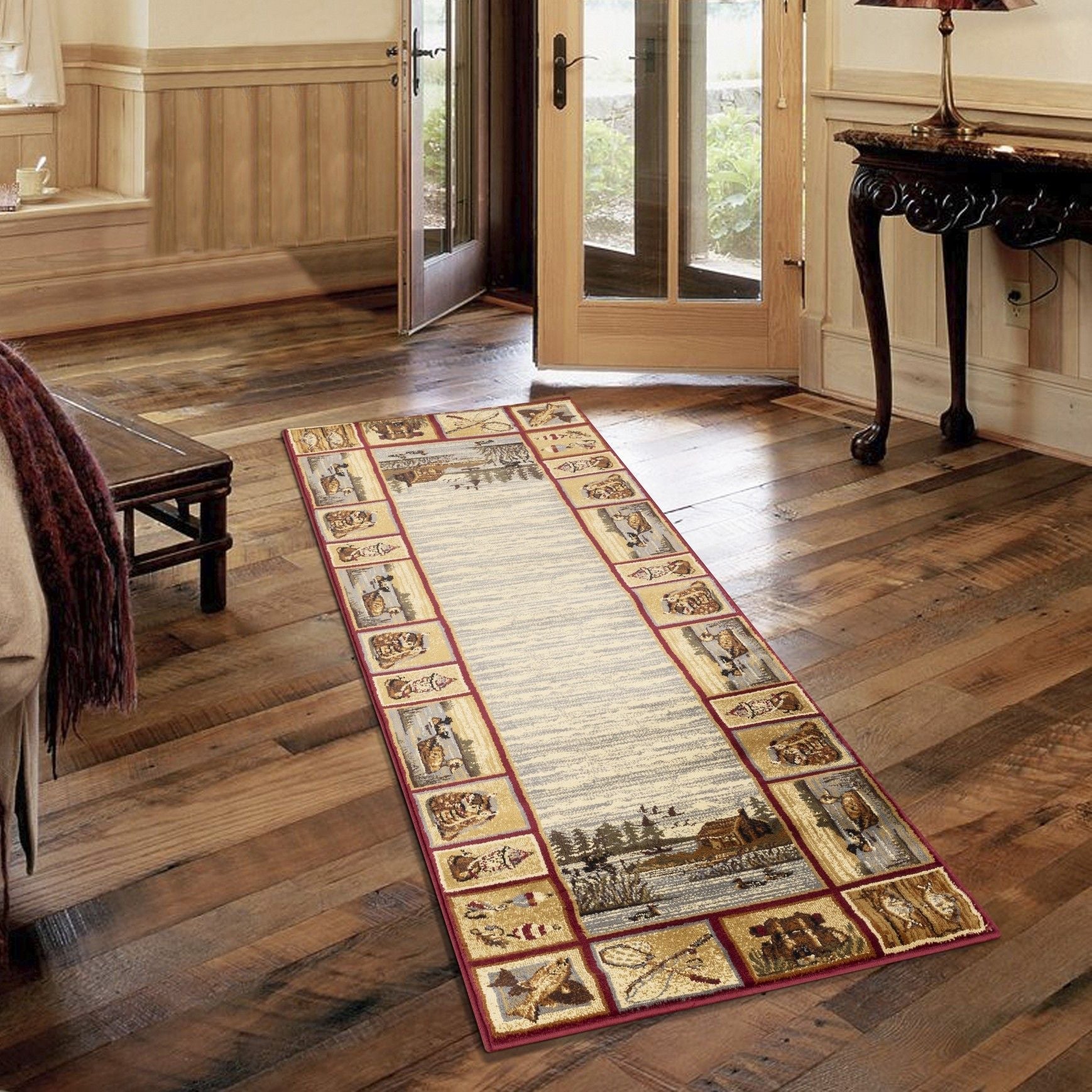 Nature's Nest - 5'3" X 7'3" Lodge Area Rug - Red by HouseOfZazla