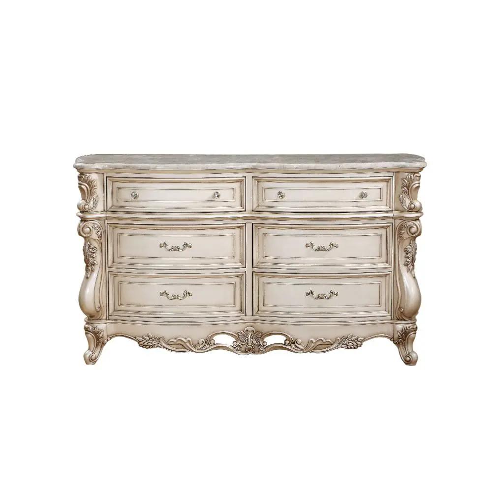 Gorsedd - Dresser With Marble Top - Marble Top & Golden Ivory by Unique Piece Furniture
