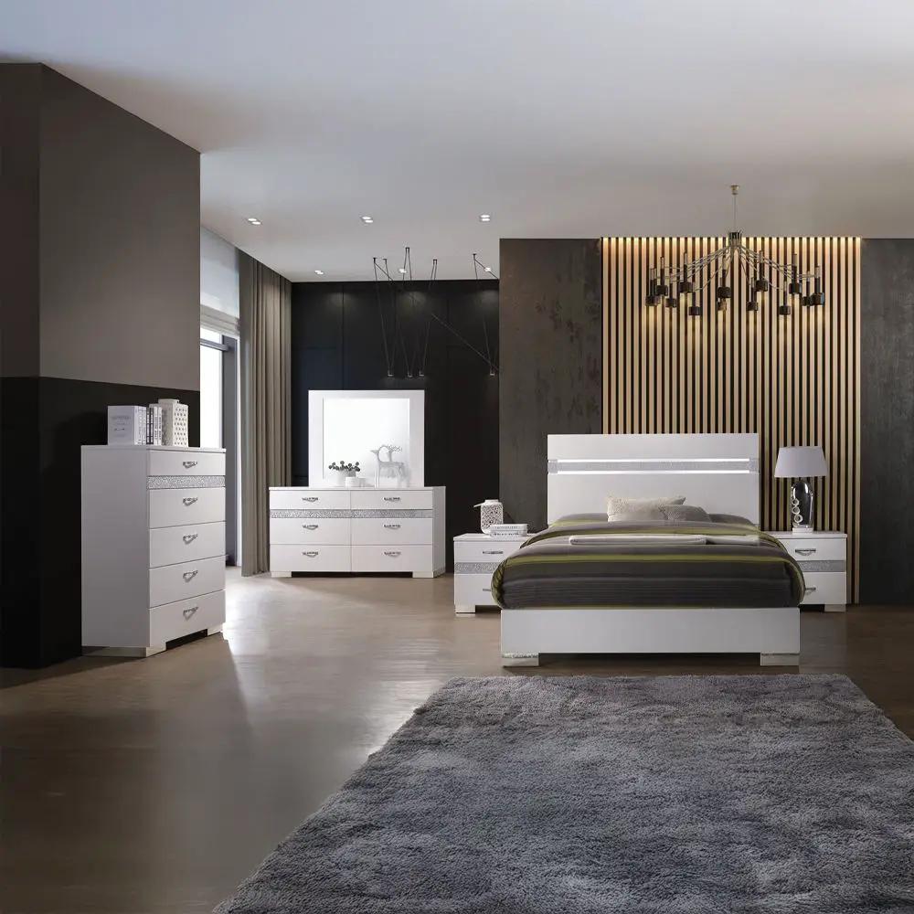 Naima II - Mirror - White High Gloss by Unique Piece Furniture